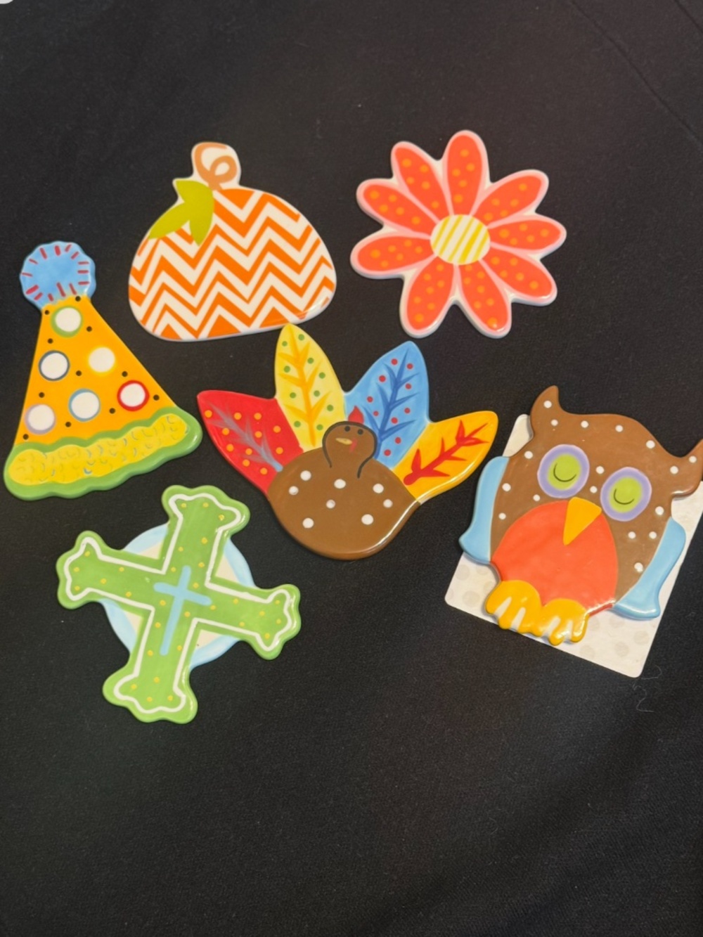 New Bundle of 6 Happy Everything Attachments Owl Turkey Cross Pumpkin Party Hat